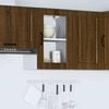 vidaXL Kitchen Wall Cabinet Brown oak Engineered wood, glass Medium