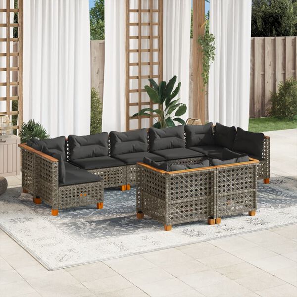 vidaXL Garden Sofa Set Grey