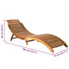vidaXL Sun Lounger Royal Blue, Natural Wood Solid Acacia Wood, Polyester