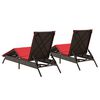 vidaXL Patio Sun Lounger Brown PE rattan Standard Adjustable Footrests