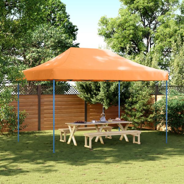 vidaXL Party Tent Orange Oxford fabric with PVC coating, Powder-coated steel