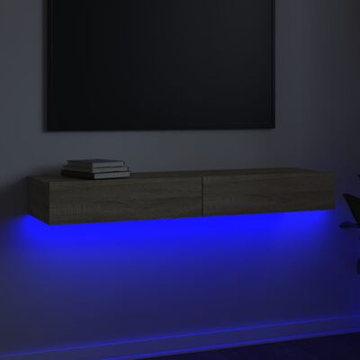 vidaXL TV Stand with LED Lights Sonoma Oak 47.2"x13.8"x6.1"