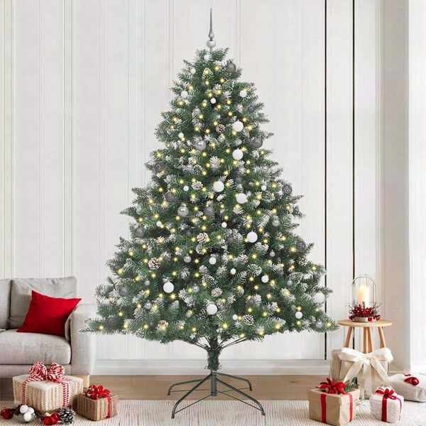 vidaXL Artificial Christmas Tree with 300 LEDs Green 94.49 in