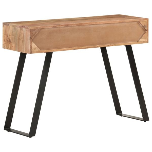 vidaXL Console Table Natural Acacia, Black Solid Acacia wood, Steel