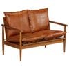 vidaXL Sofa Brown Goat leather 2-Seater Durable Sofa Rectangular