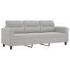 vidaXL 4 Piece Sofa Set with Cushions Light Gray Microfiber Fabric