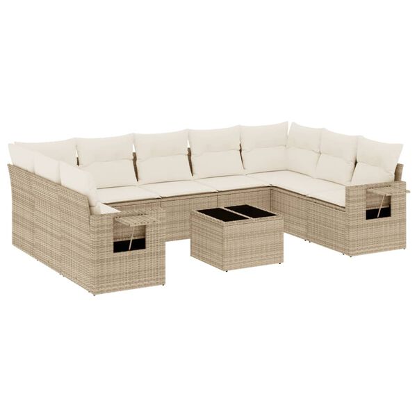 vidaXL Garden Sofa Set Beige, Cream White