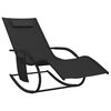 vidaXL Sun Lounger Set of 2 Black Powder-coated steel, Textilene