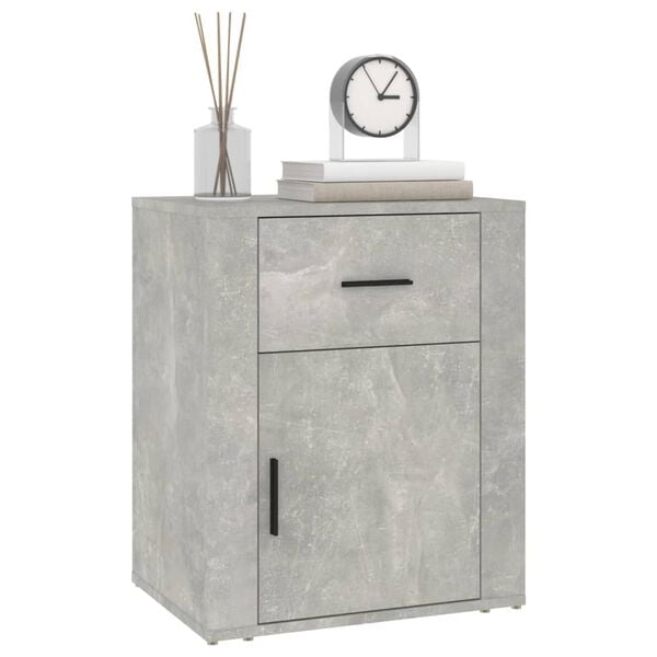 vidaXL Bedside Cabinet Concrete Grey Engineered wood Small