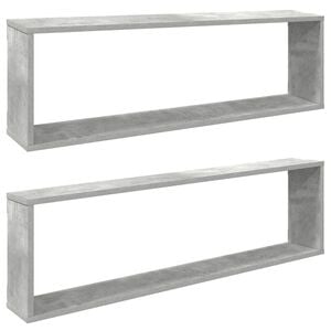 vidaXL Wall Shelf Set of 2 Concrete grey Engineered wood