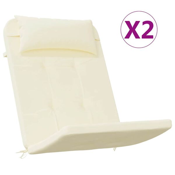 vidaXL Adirondack Chair Cushion Set of 2 Cream