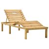 vidaXL Patio Sun Lounger with Table and Cushion Impregnated Pinewood