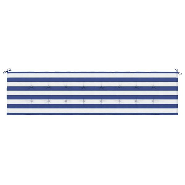 vidaXL Patio Bench Cushion Blue&White Stripe 78.7x19.7x1.6" Fabric