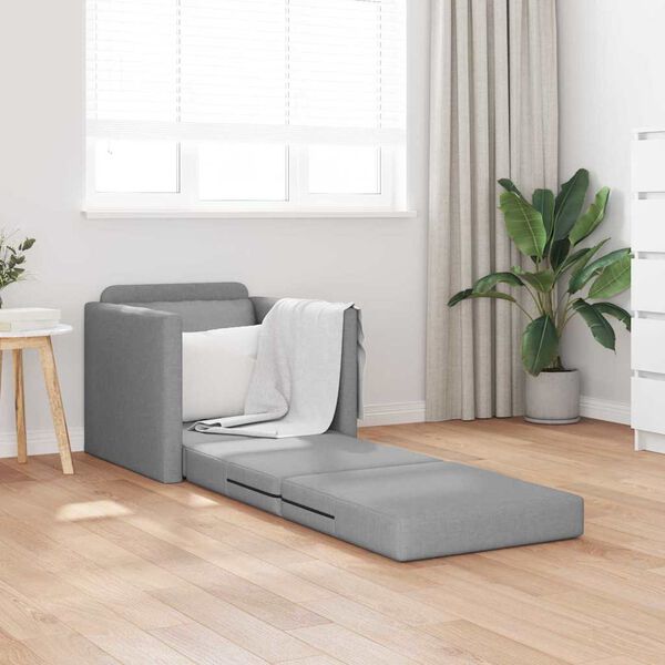 vidaXL Sofa Bed Light Grey 29.13 x 30.31 x 31.89 in Fabric