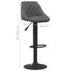 vidaXL Bar Stool Dark Grey Velvet (100% polyester), steel