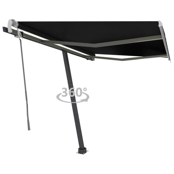 vidaXL Freestanding Manual Retractable Awning 118.1"x98.4" Anthracite