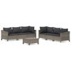 vidaXL Garden Lounge Set Gray PE rattan Modular Garden Lounge Set