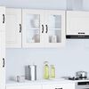 vidaXL Kitchen Wall Cabinet White Engineered wood and glass Medium