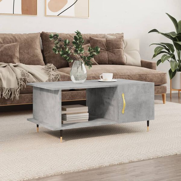 vidaXL Coffee Table Concrete Grey Engineered wood, Iron Medium