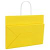 vidaXL Paper Bags 250 pcs with Handles Yellow 12.6x6.7x9.8"