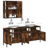vidaXL Bathroom Cabinet Set Smoked oak Engineered wood, coated steel, glass