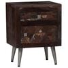 vidaXL Bedside Cabinet Multicolor Solid reclaimed wood and steel
