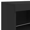 vidaXL Sideboard Black Engineered wood, Glass Large Sideboard