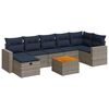 vidaXL 8 Piece Patio Sofa Set with Cushions Gray Poly Rattan