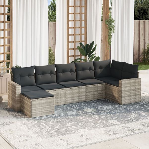 vidaXL Garden Sofa Set Light Grey