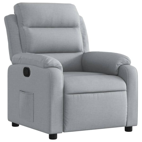 vidaXL Recliner Chair Light grey Polyester (fabric), metal, plywood Single