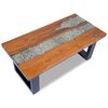 vidaXL Coffee Table Multicolour Solid teak and mango wood with clear resin