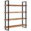 vidaXL Bookcase Natural Wood, Black Solid Acacia wood, Iron Large