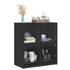 vidaXL Side Cabinet Black Engineered wood, glass 26.8 x 14.6 x 29.7 in