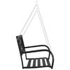 vidaXL Garden Swing Bench Black Steel and Plastic Medium