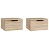 vidaXL Wall-mounted Bedside Cabinet Set of 2 Sonoma oak Engineered wood