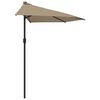 vidaXL Garden Parasol Taupe Polyester, Aluminum, Steel Large