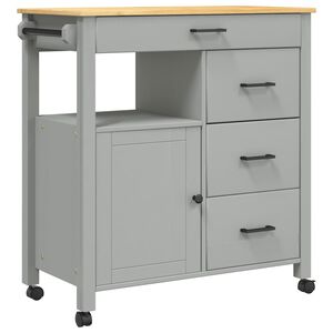 vidaXL Kitchen Trolley MONZA 33.1"x15.7"x34.8" Solid Wood Pine