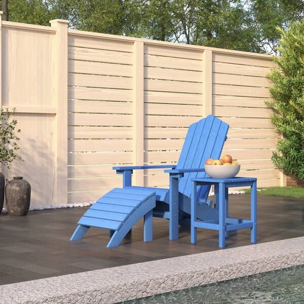 vidaXL Garden Chair Aqua Blue HDPE Medium Detachable Adirondack Chair