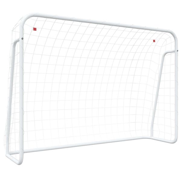 vidaXL Football Goal with Net White 84.3x29.5x59.8" Steel&Polyester