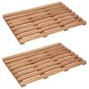 vidaXL Bath Mat Set of 2 Natural Acacia Solid acacia wood 22.0 x 14.6 in