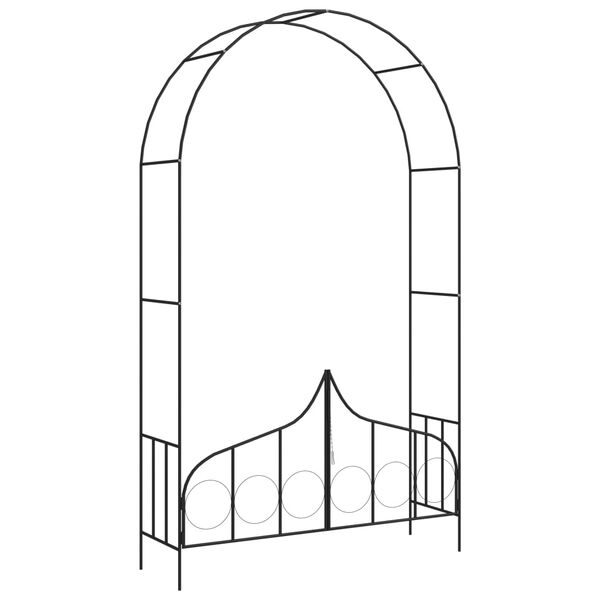 vidaXL Garden Arch Black Powder-coated iron Large Sturdy Garden Arch