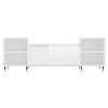 vidaXL TV Cabinet High Gloss White Engineered Wood, Metal Large