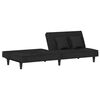 vidaXL Sofa Bed Black Velvet, Plywood, Foam Large