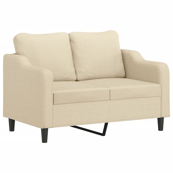 vidaXL 2-seater Sofa Cream 100% polyester fabric, metal frame, textilene