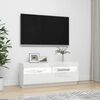 vidaXL TV Cabinet High Gloss White Engineered Wood 39.4x13.8x15.7 in