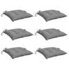 vidaXL Chair Cushion Set of 6 Grey Oxford fabric 15.7 x 15.7 x 2.8 in