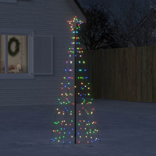vidaXL LED Christmas Tree Colorful Copper, Iron 70.9 in height Lights