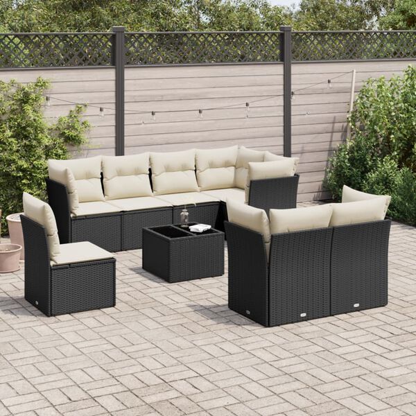 vidaXL Garden Sofa Set Black
