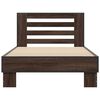 vidaXL Bed Frame Brown Oak Engineered Wood, Metal, Plywood Small Single