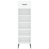 vidaXL Shoe Cabinet White Engineered Wood, Iron, Aluminum Compact